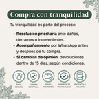 Compra con tranquilidad en Del Bosque: acompañamiento por WhatsApp, resolución prioritaria y devoluciones en 15 días (según condiciones).